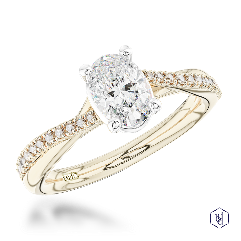Yellow Gold/Platinum Skye Twist Oval 0.6ct E SI1