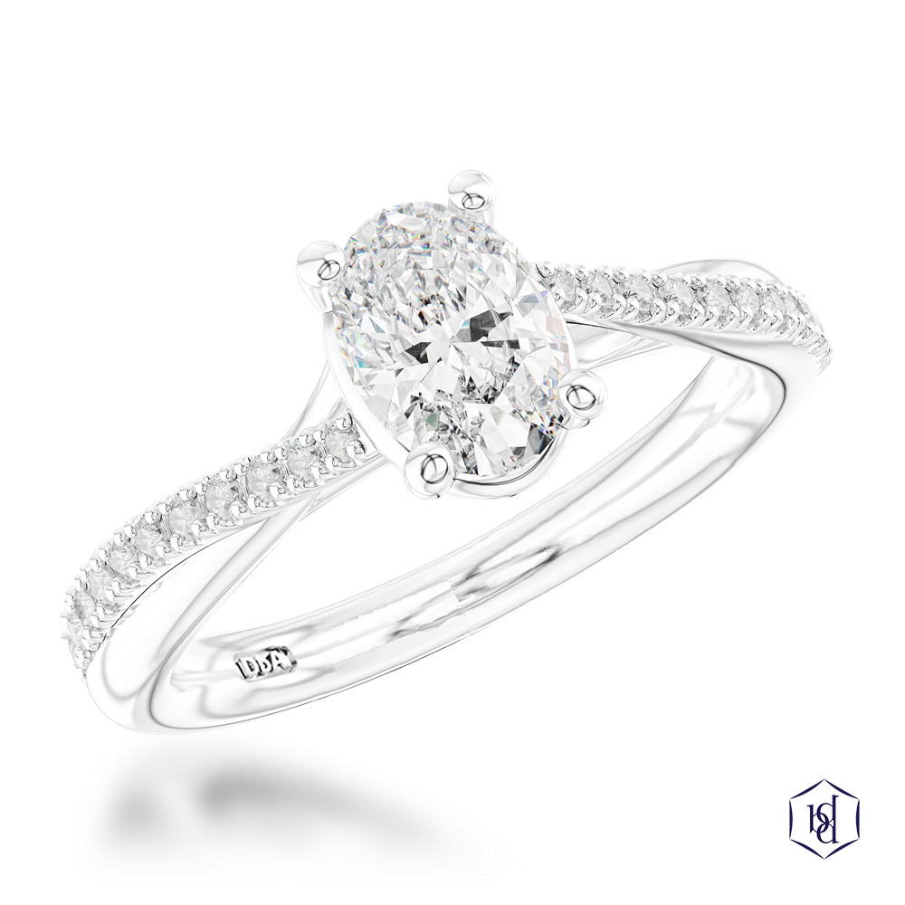 Platinum Skye Twist Oval 0.7ct D SI1