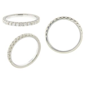 Platinum diamond eternity ring with fifteen diamonds