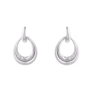 Georg Jensen silver diamond set Offspring drop earrings