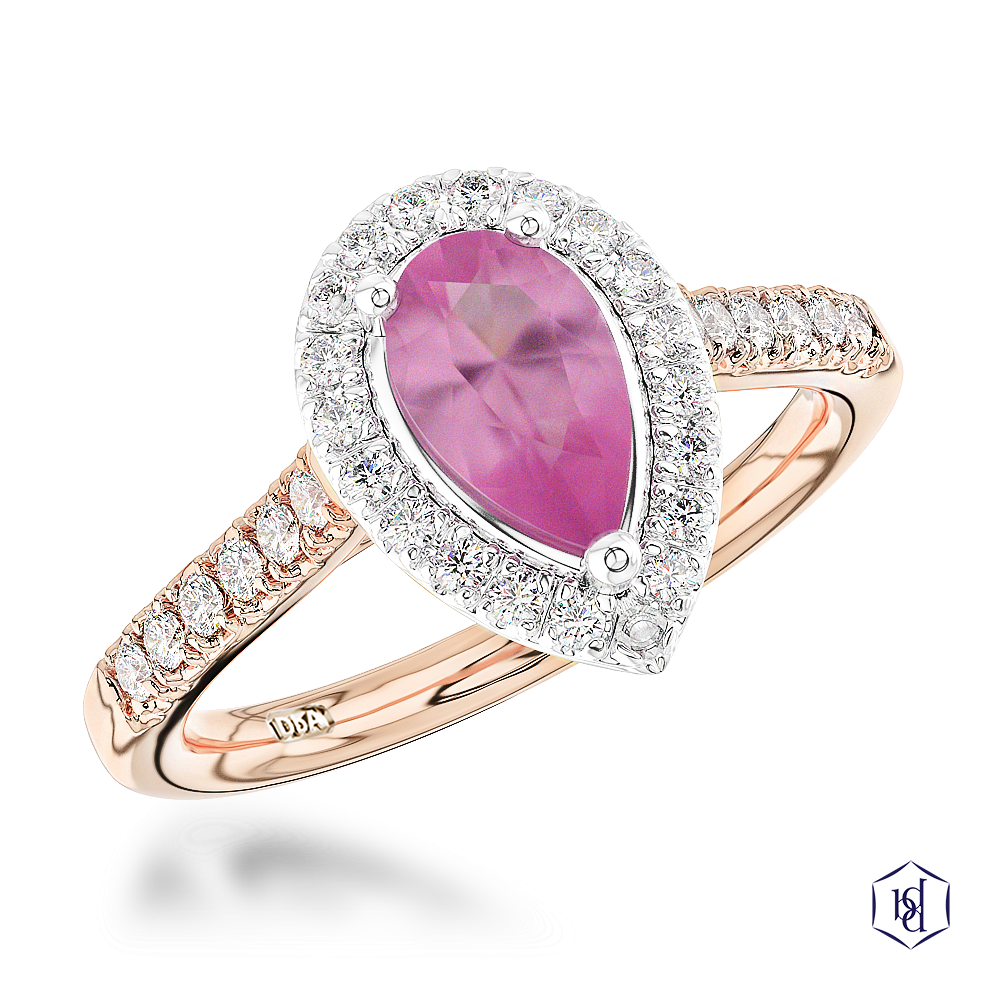 Rose Gold/Platinum Skye Pear 0.59ct