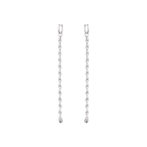 Georg Jensen Reflect silver long drop earrings.