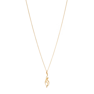 Georg Jensen 18ct yellow gold Forget-Me-Knot pendant on fine trace chain
