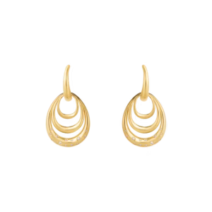 Georg Jensen 18ct yellow gold with diamonds Offspring drop earrings