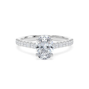 Platinum Lab grown oval diamond solitaire diamond ring 3.01ct