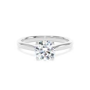 Platinum Lab grown round brilliant cut diamond solitaire ring 3.00ct