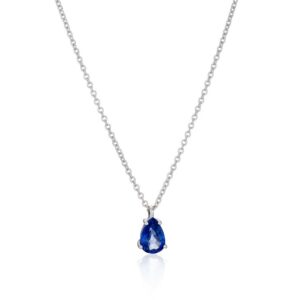 18ct White Gold Sapphire Teardrop Pendant