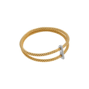 FOPE Prima double mesh bracelet with diamond pavé