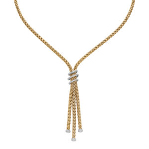 FOPE Prima lariat with diamond pave necklace