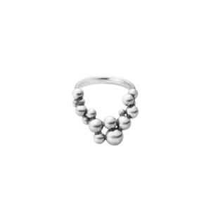 Georg Jensen Moonlight Grapes oxidised silver ring size 53