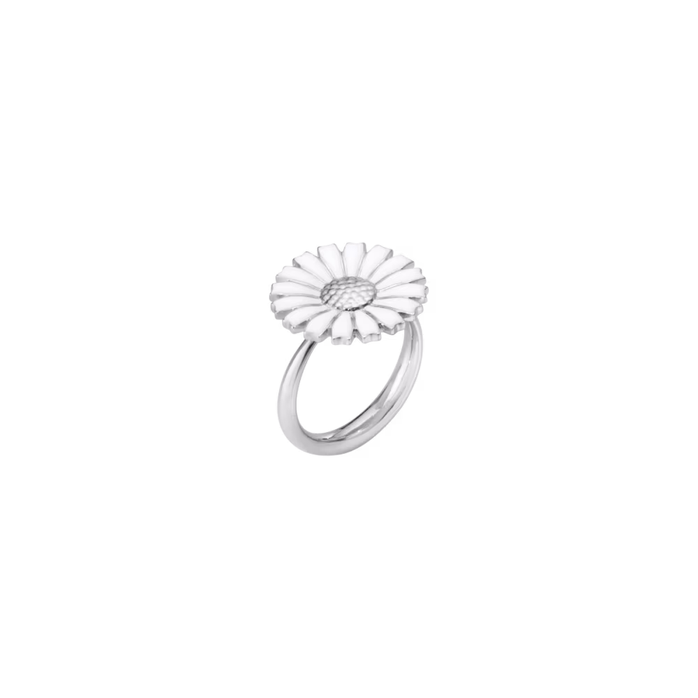 Georg Jensen silver & white Daisy ring size 54