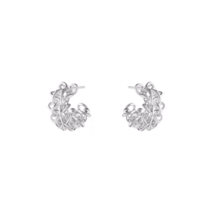 Georg Jensen silver Weft hoop earrings