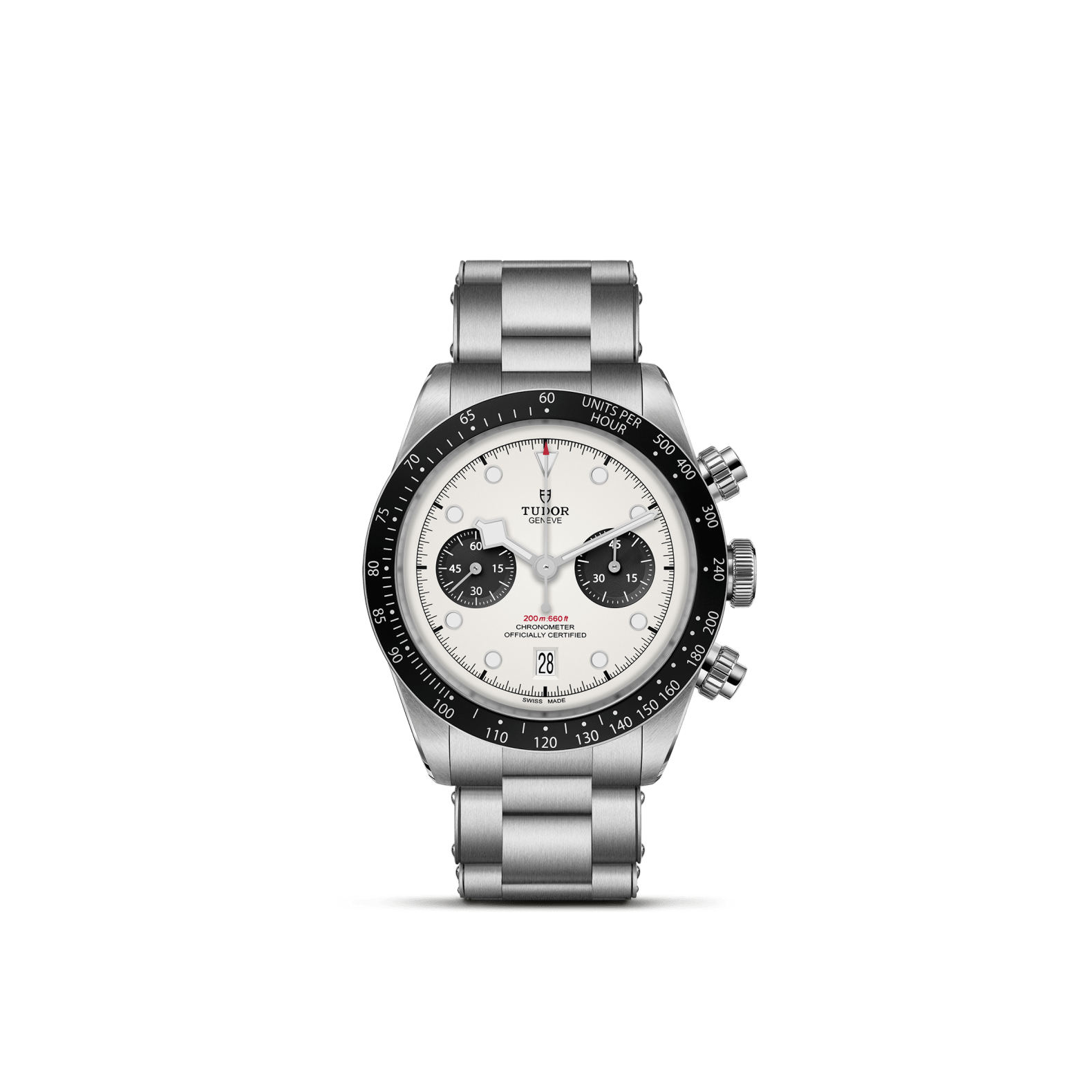 TUDOR Black Bay Chrono Opaline dial on 3 link bracelet 1 TUDOR Black Bay Chrono Opaline dial on 3 link bracelet